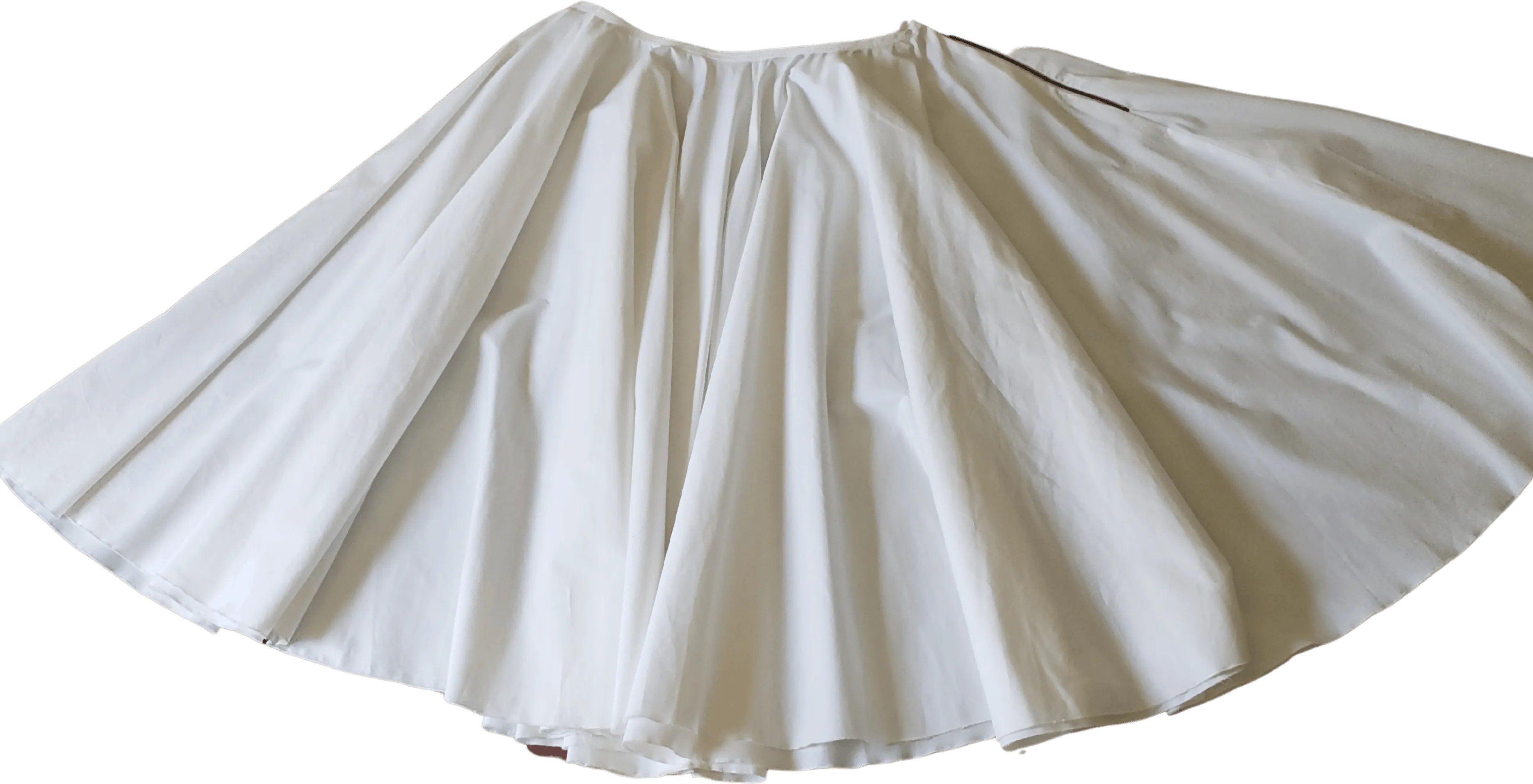 00's White Cotton Pleated Circle Skirt by Prada