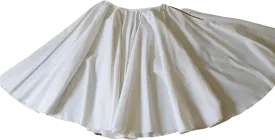 00's White Cotton Pleated Circle Skirt by Prada