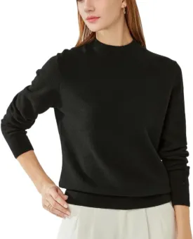 100% Pure Cashmere Sweaters for Women Mockneck Long Sleeve Warm Soft Lightweight Knit Pullover