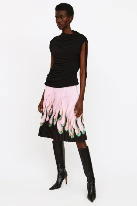 2012 Pink Black & Green Pleated Flame Skirt