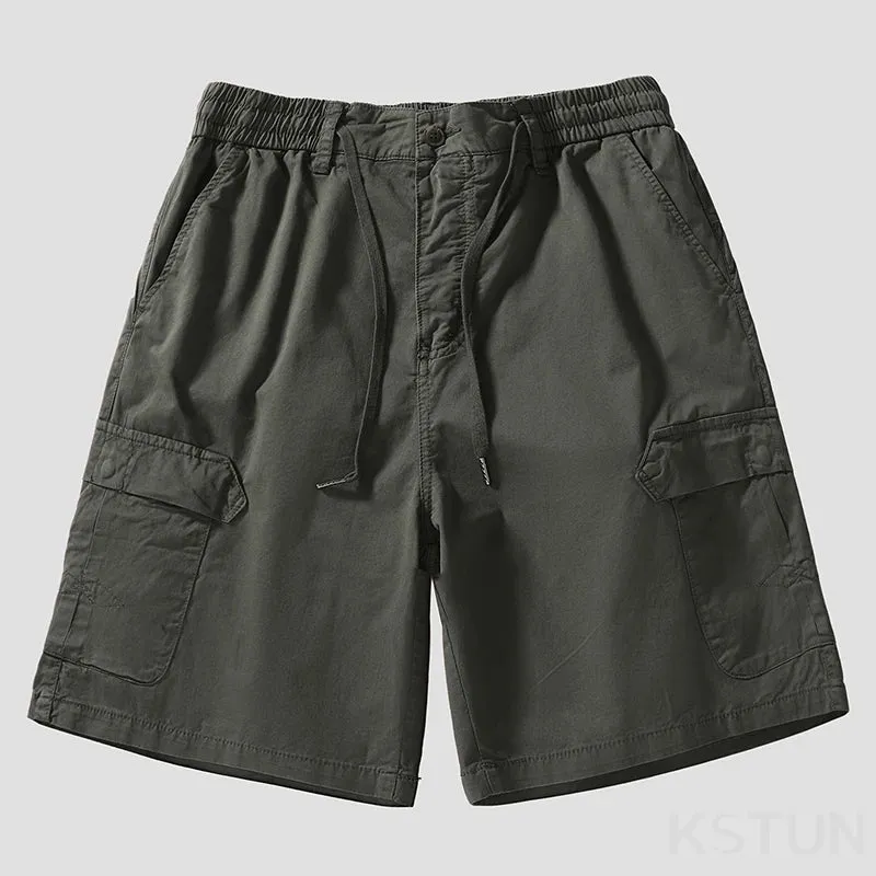 2024 Summer Casual Shorts Pants Men Wide Leg Loose Fit Khaki Black Pink Baggy Shorts For Man Cargo Pants Outdoor Beach Pants