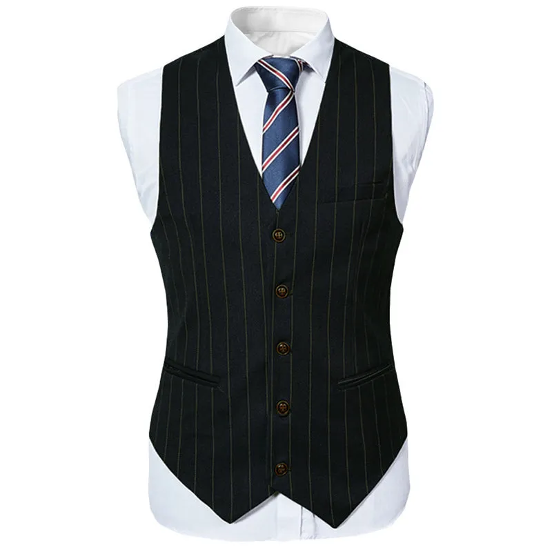3-Piece Black Suit Stripe Design Suit