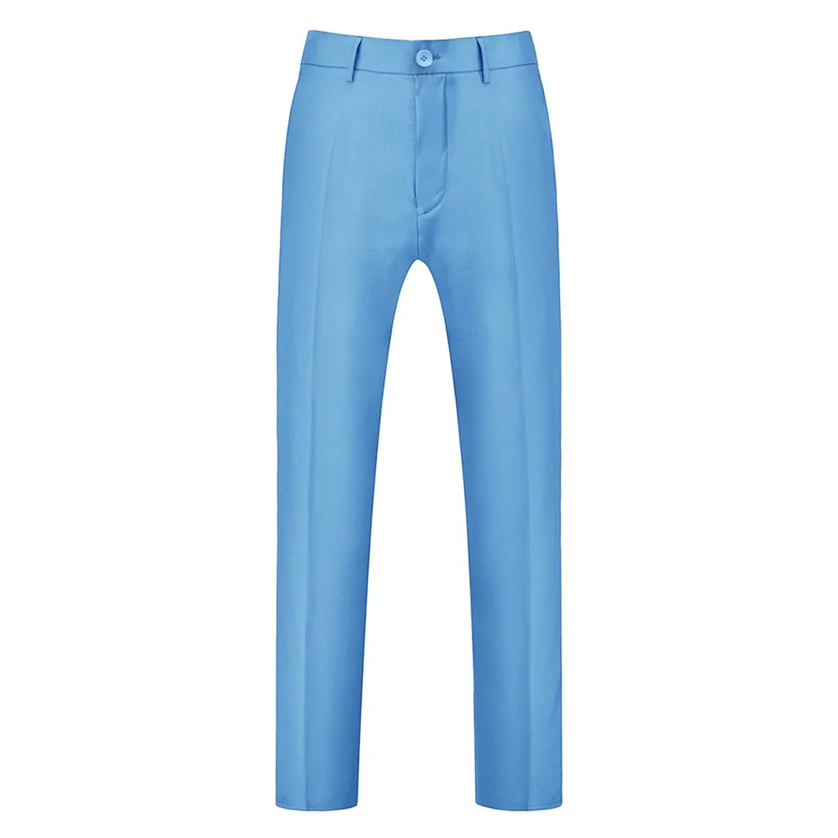 3-Piece Slim Fit Solid Color Jacket Smart Wedding Formal Suit Sky Blue
