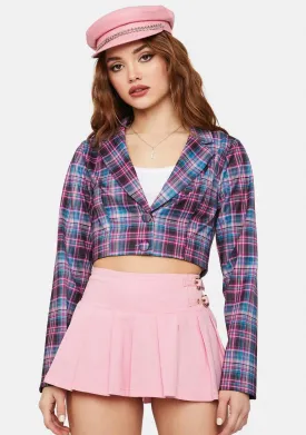 Back 2 School Baddie Plaid Blazer