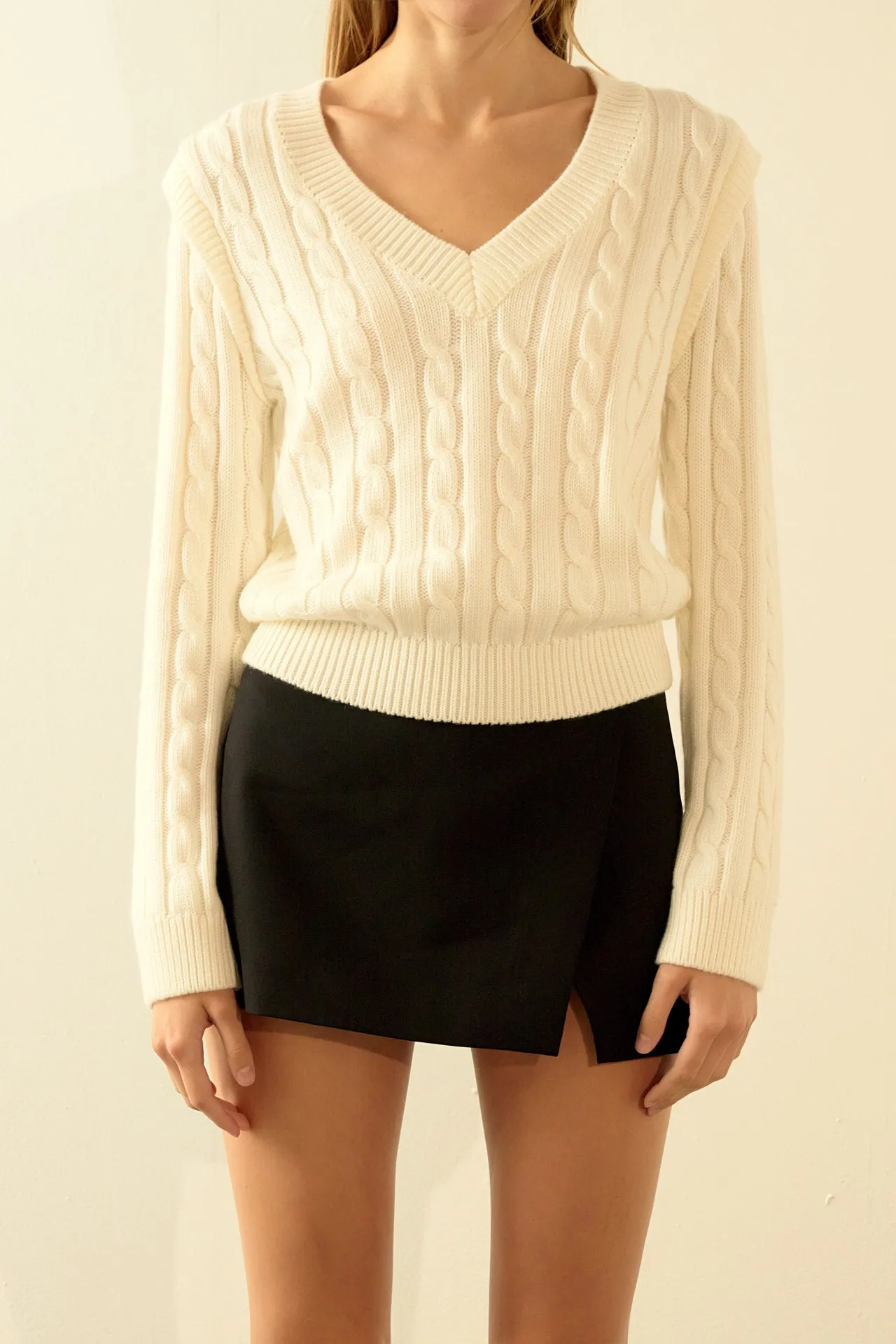 Cable Knit Ribbed Sweater
