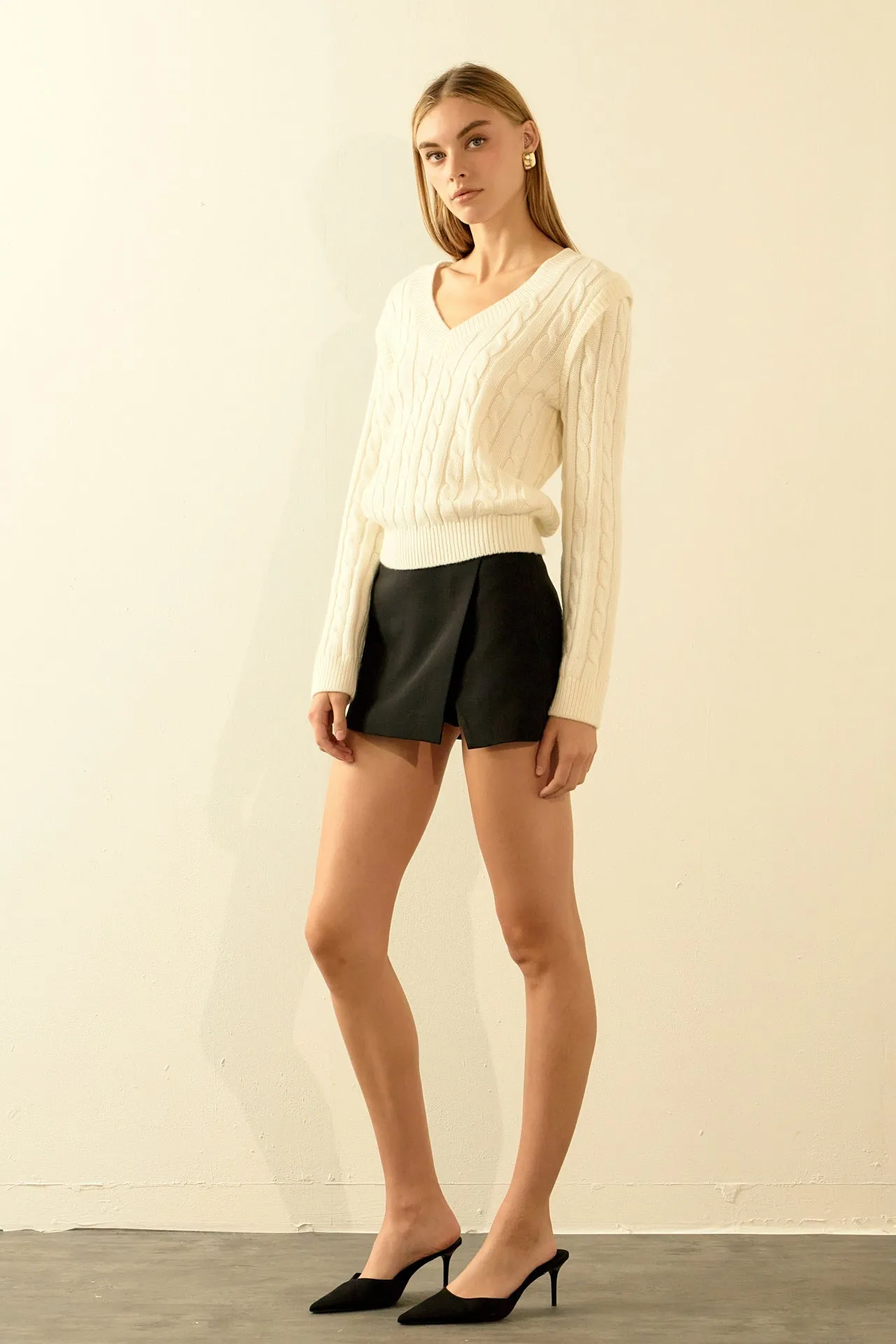 Cable Knit Ribbed Sweater