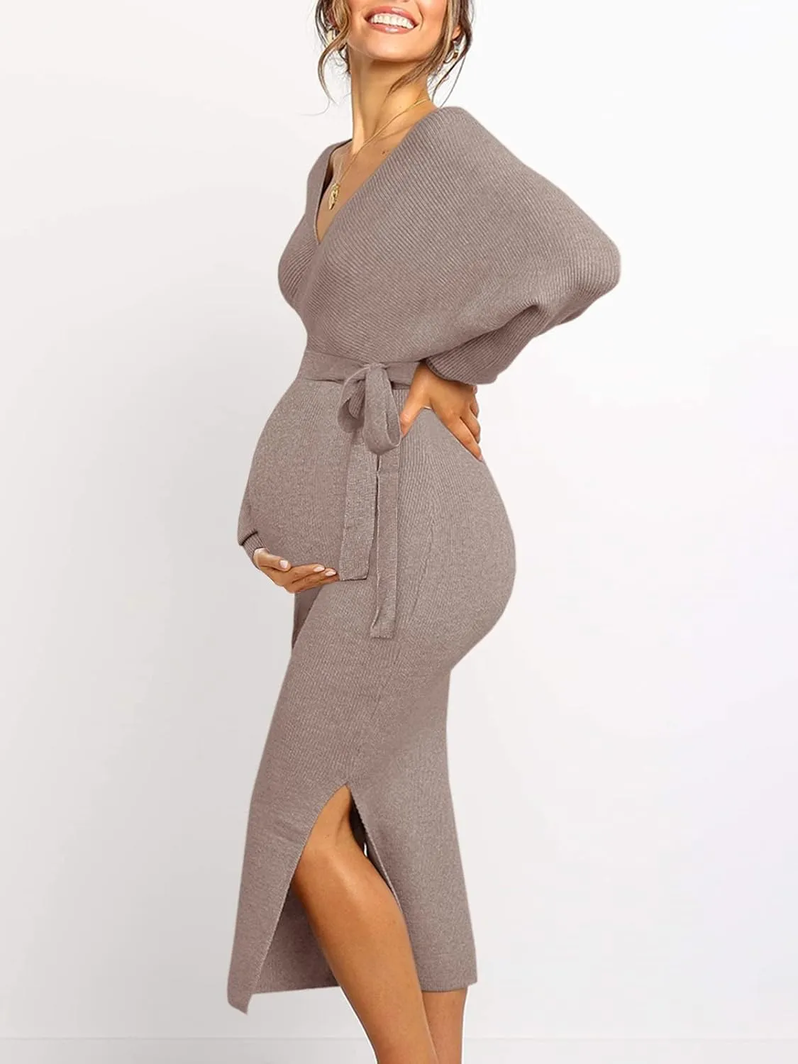 Chang Yun Maternity Nursing Dress Sweater Dress for Women Wedding Guest Dress Baby Shower Maternity Photoshoot Outfits