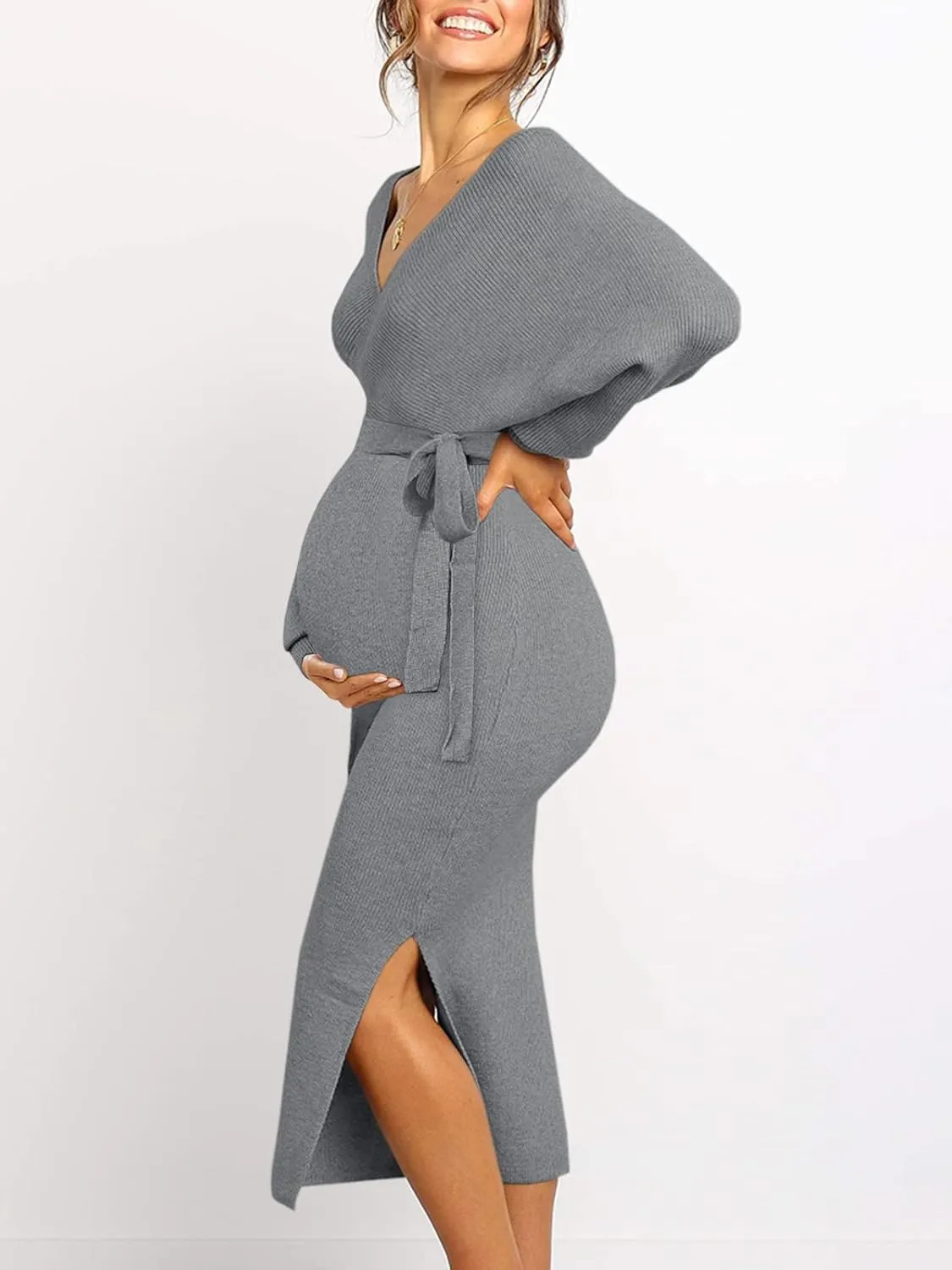 Chang Yun Maternity Nursing Dress Sweater Dress for Women Wedding Guest Dress Baby Shower Maternity Photoshoot Outfits