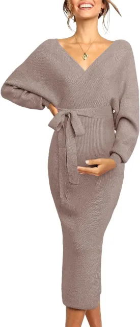 Chang Yun Maternity Nursing Dress Sweater Dress for Women Wedding Guest Dress Baby Shower Maternity Photoshoot Outfits