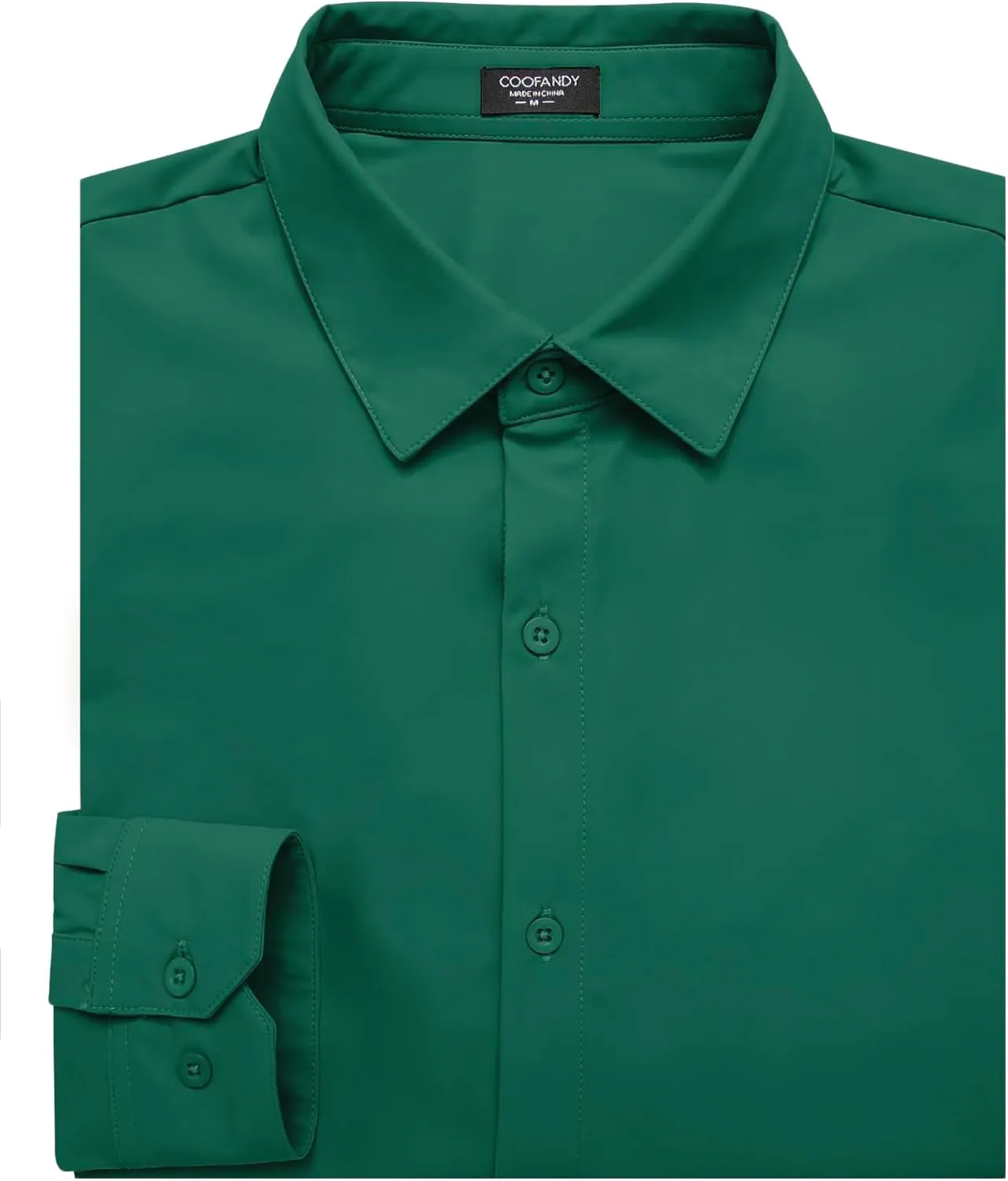 COOFANDY Men's Muscle Fit Dress Shirts Wrinkle Free Long Sleeve Button Down Shirt Stretch Business Shirt