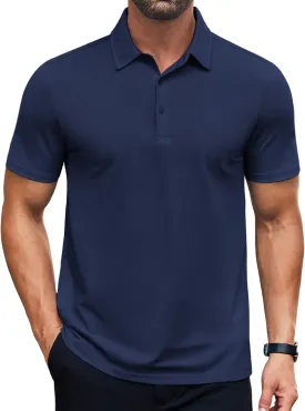 COOFANDY Men's Polo Shirts Short Sleeve Slim Fit Casual Solid Basic Golf Shirt Collared T-Shirt