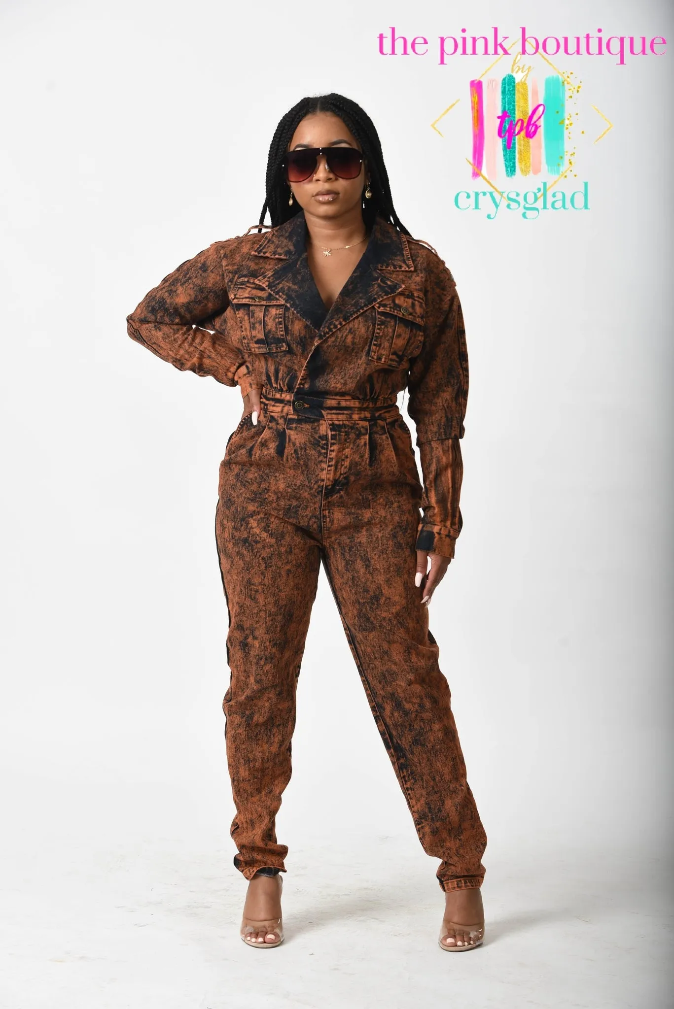 Cop-Her (Copper) Denim Jumpsuit