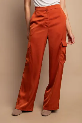 Falls Satin Cargo Pants w/Side Pockets