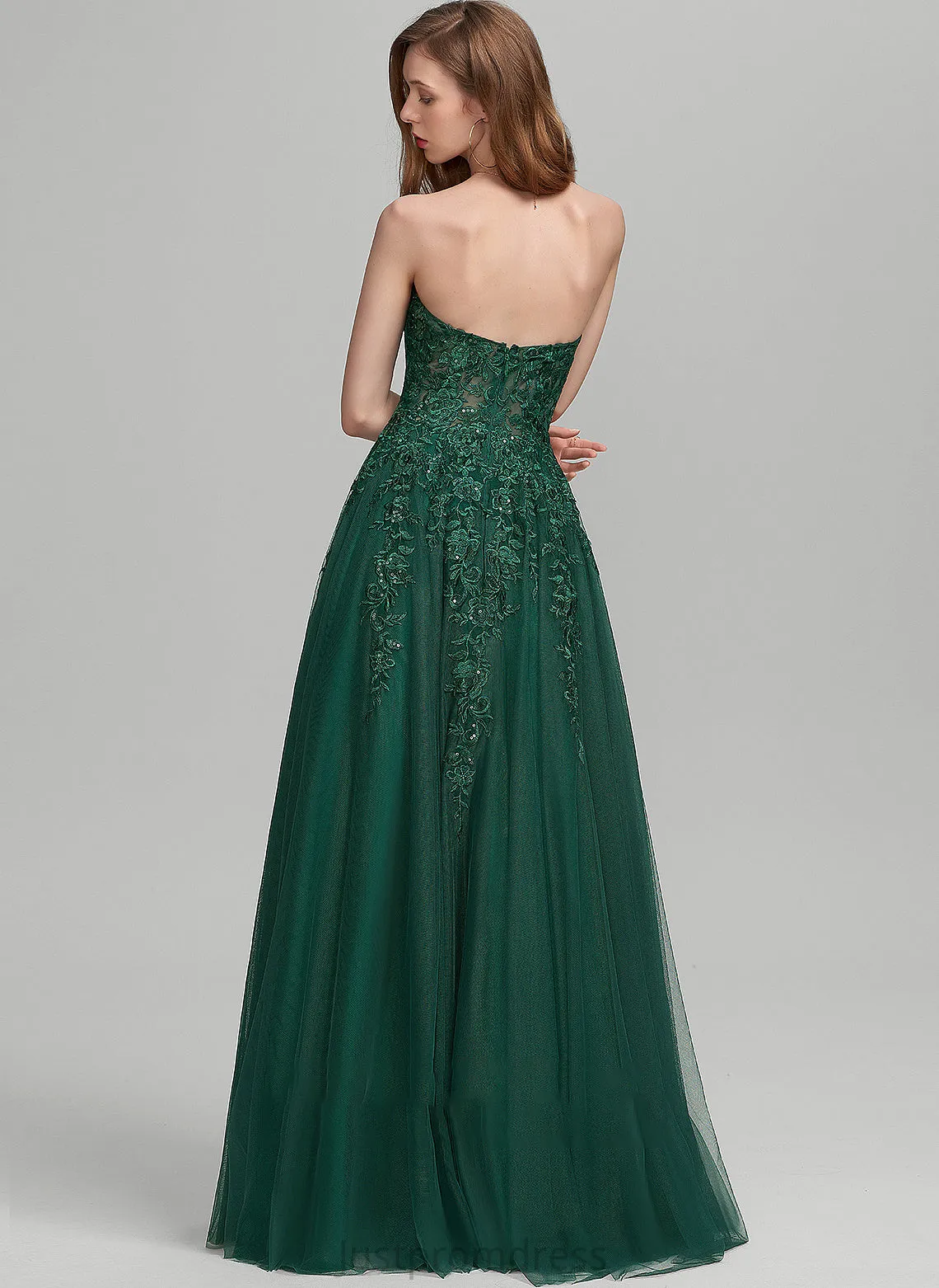 Floor-Length Ball-Gown/Princess Prom Dresses With Sequins Sweetheart Yamilet Tulle