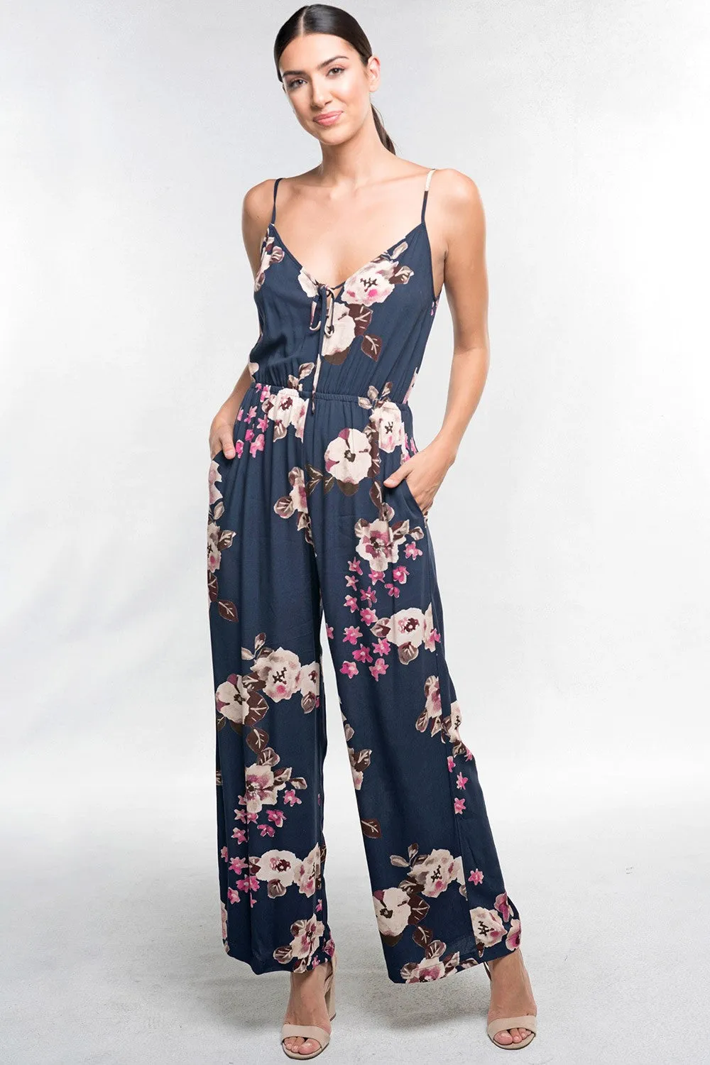 Floral Printed Sleeveless Jumpsuit