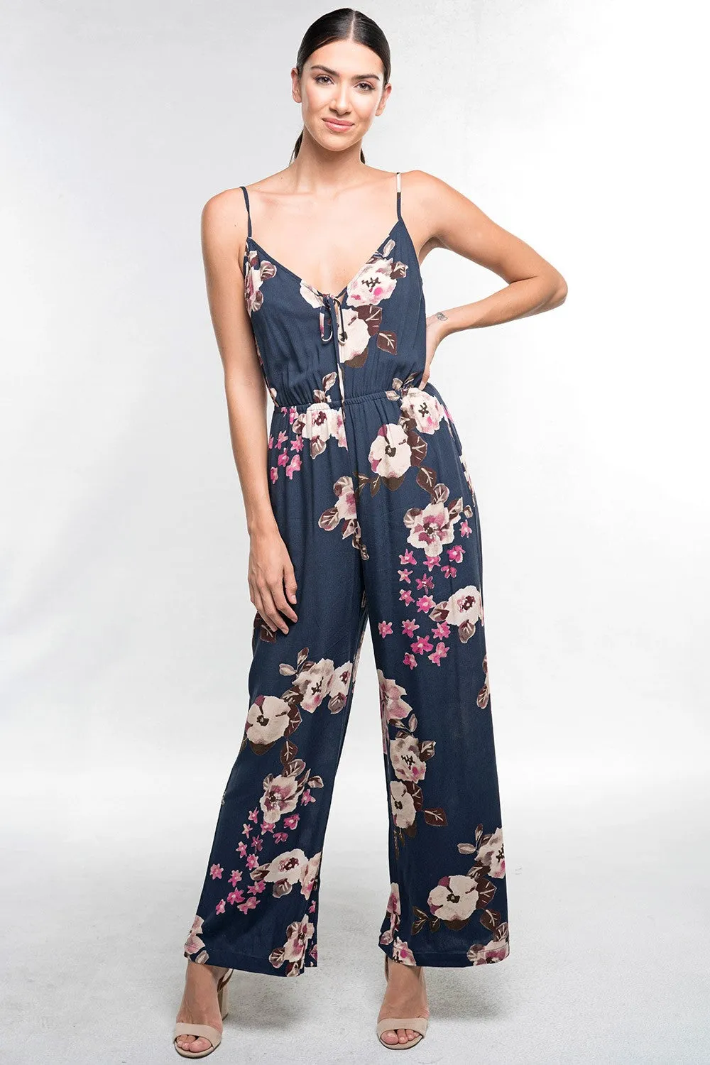 Floral Printed Sleeveless Jumpsuit