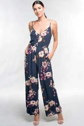 Floral Printed Sleeveless Jumpsuit
