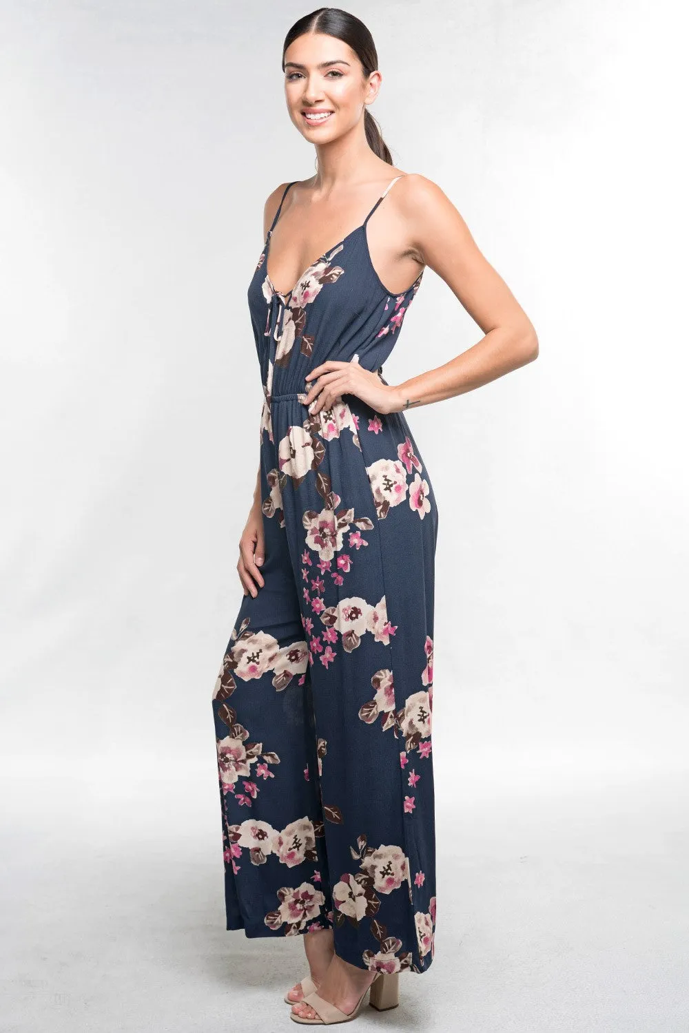 Floral Printed Sleeveless Jumpsuit