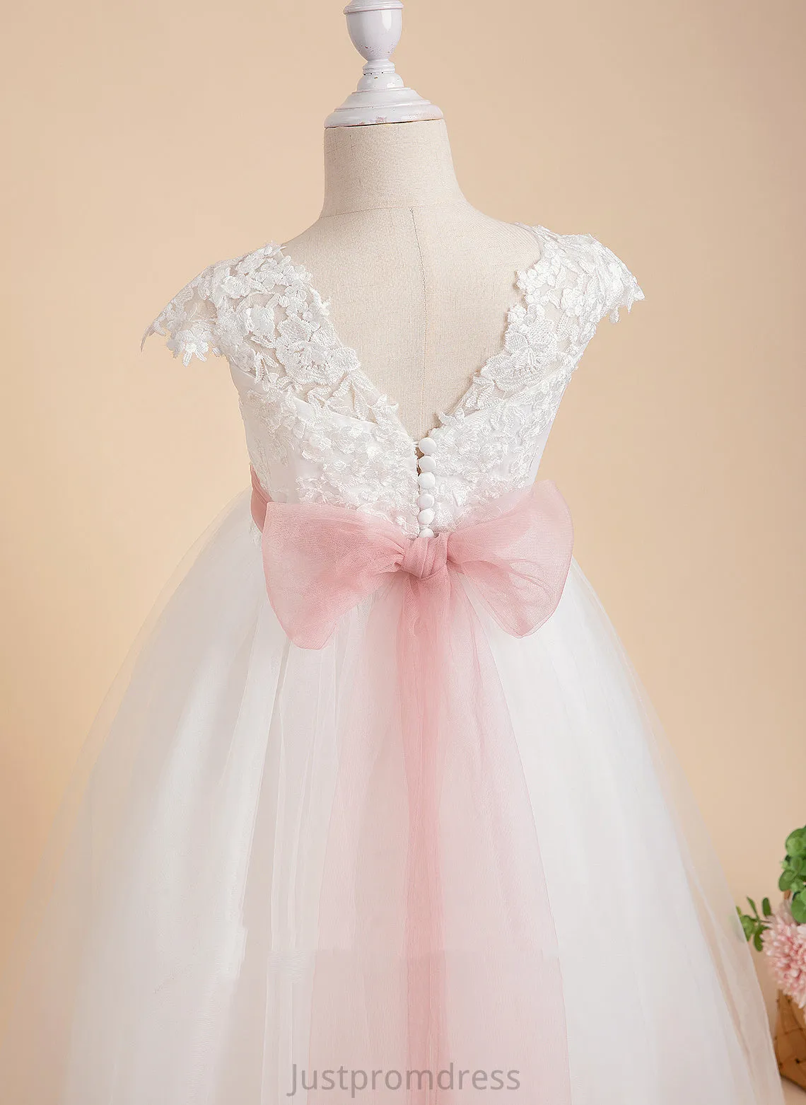 Flower Girl Dresses Lace/Sash Dress Scoop - Lace Ball-Gown/Princess Gabriela Sleeveless Flower Floor-length With Girl Neck