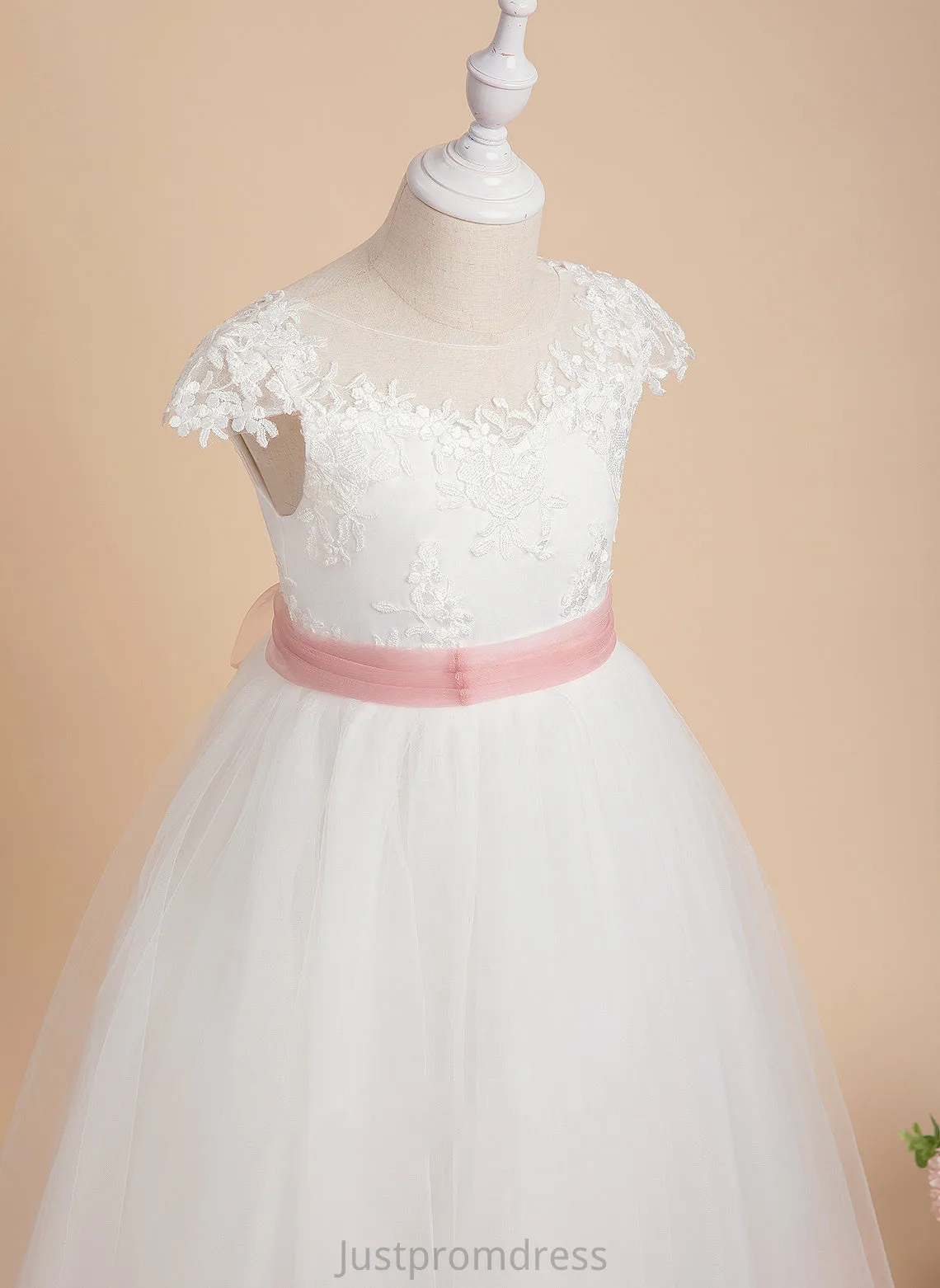 Flower Girl Dresses Lace/Sash Dress Scoop - Lace Ball-Gown/Princess Gabriela Sleeveless Flower Floor-length With Girl Neck