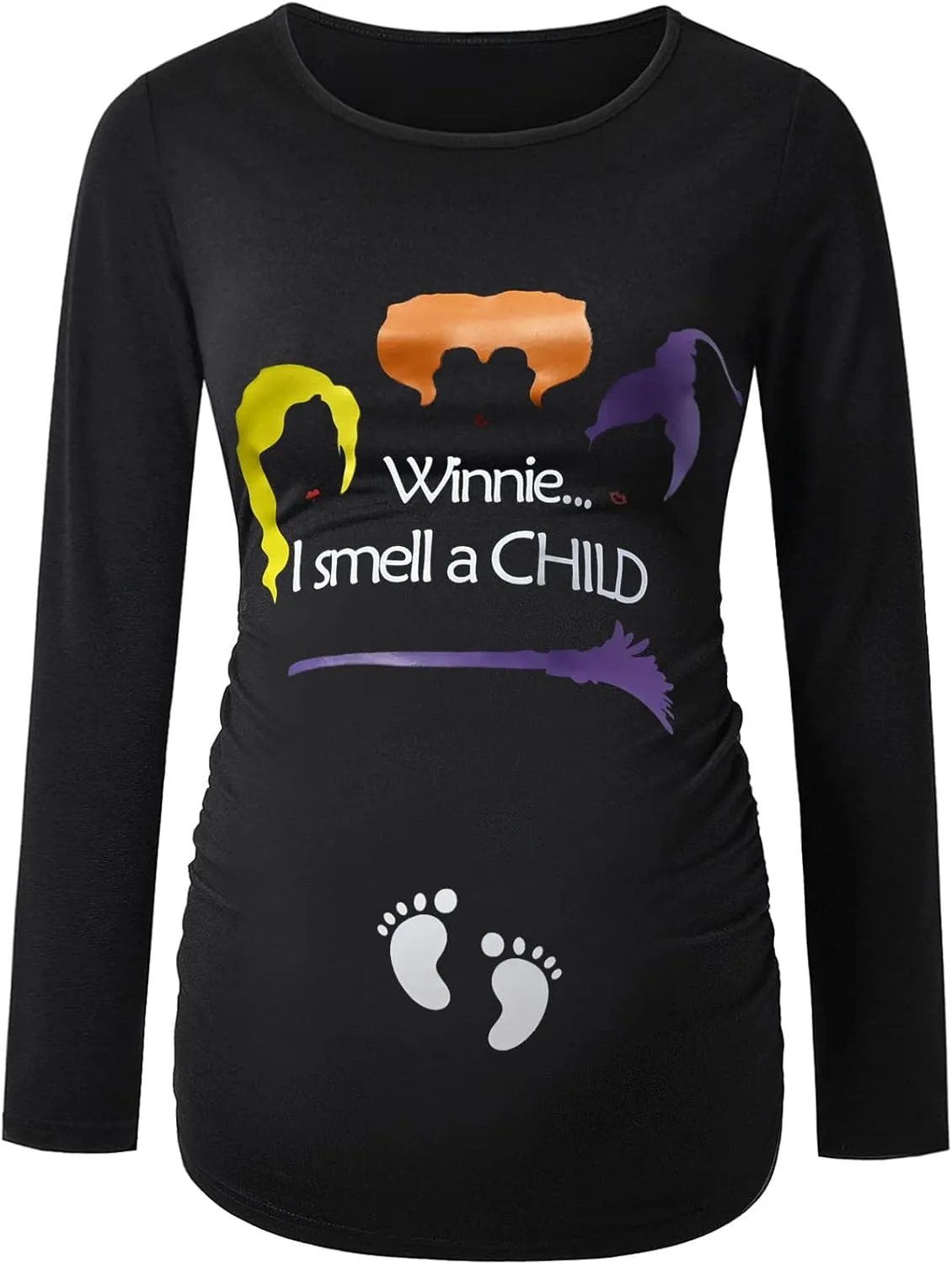 GINKANA Women's Baseball Crew Neck Flower Raglan Sleeve Maternity T-Shirt Top Pregnancy Shirt