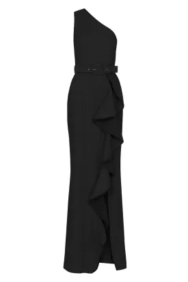 GRETA TIER GOWN BLACK