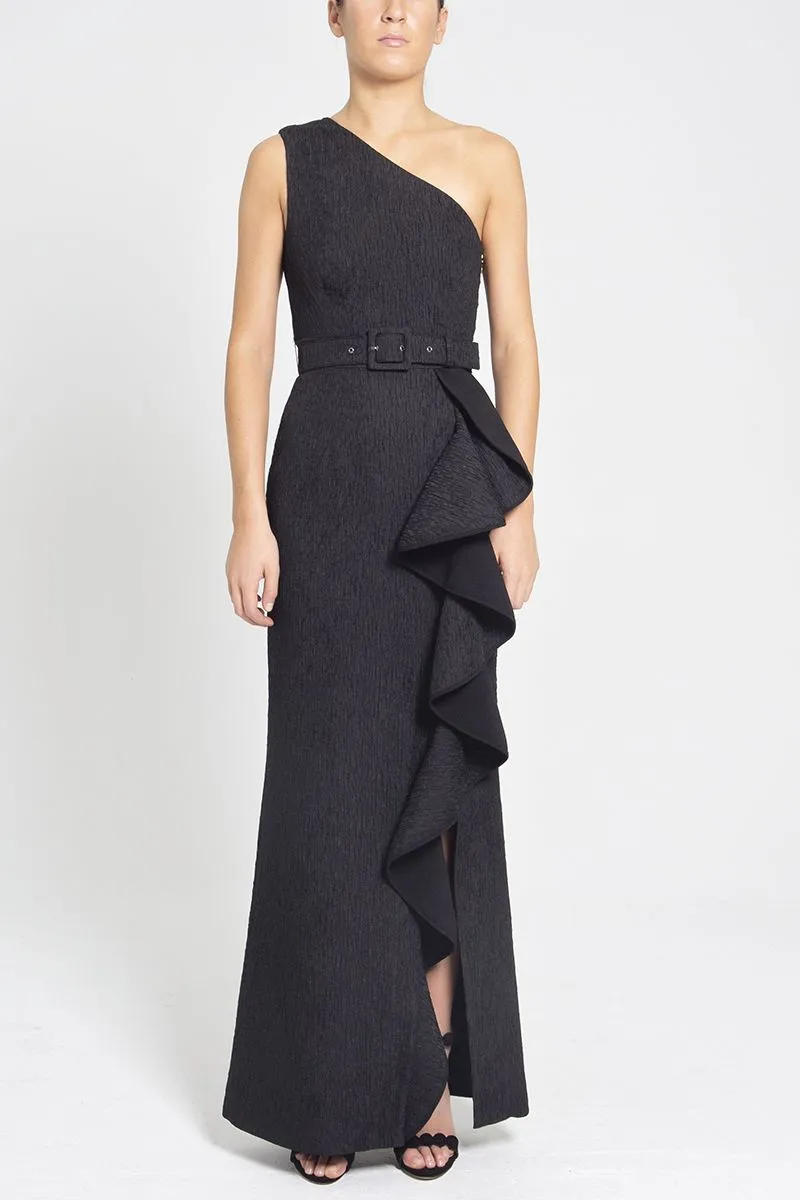 GRETA TIER GOWN BLACK