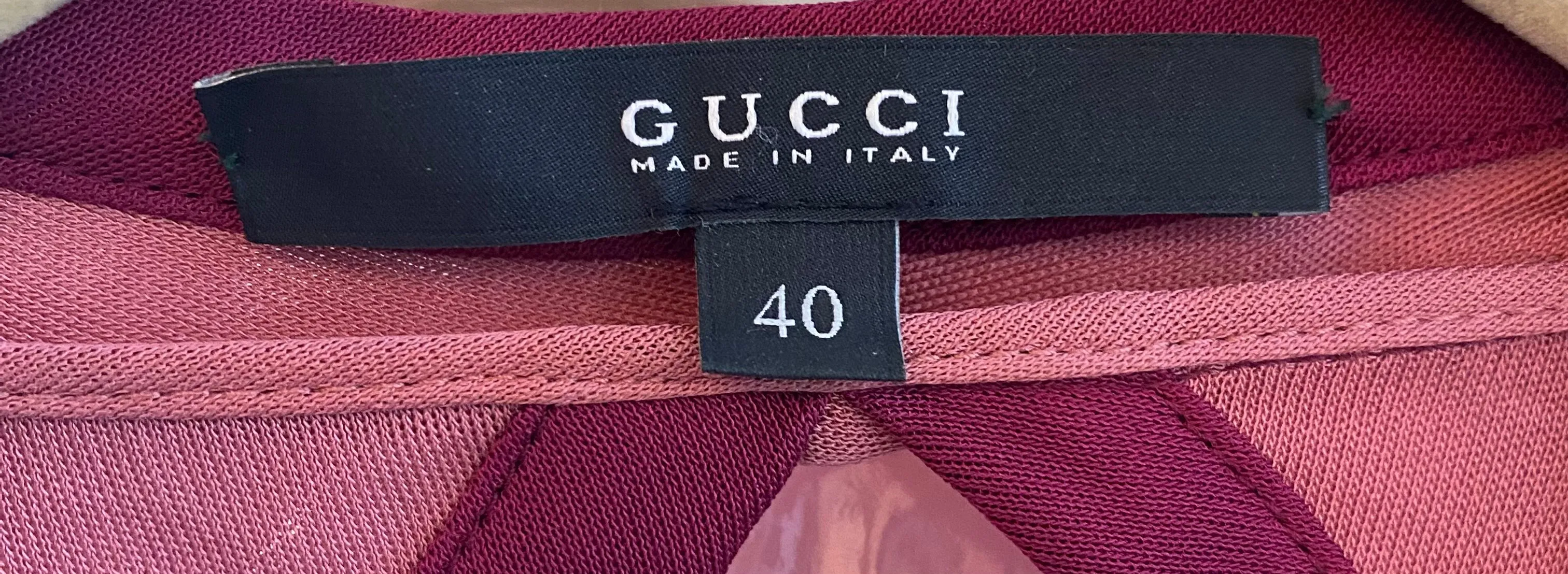 Gucci by Frida Giannini 2006 Brown Color Block Wrap Dress