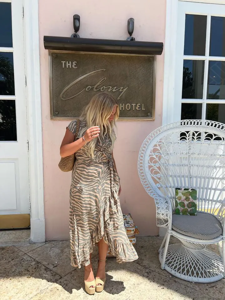 Havana Maxi Wrap Dress in Zebra