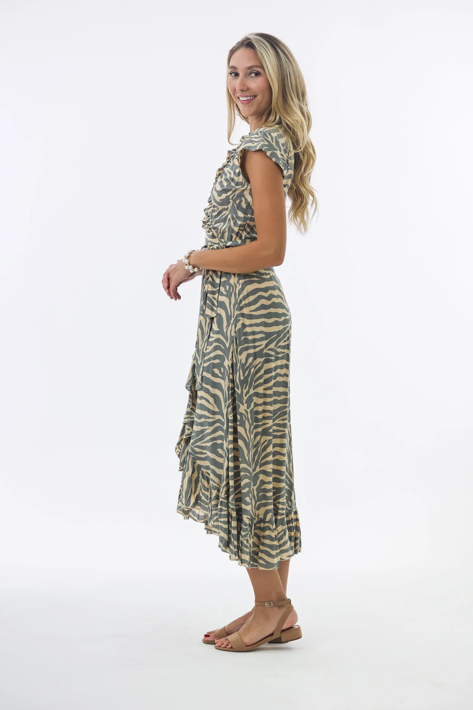 Havana Maxi Wrap Dress in Zebra