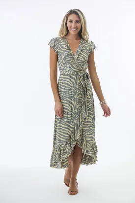 Havana Maxi Wrap Dress in Zebra