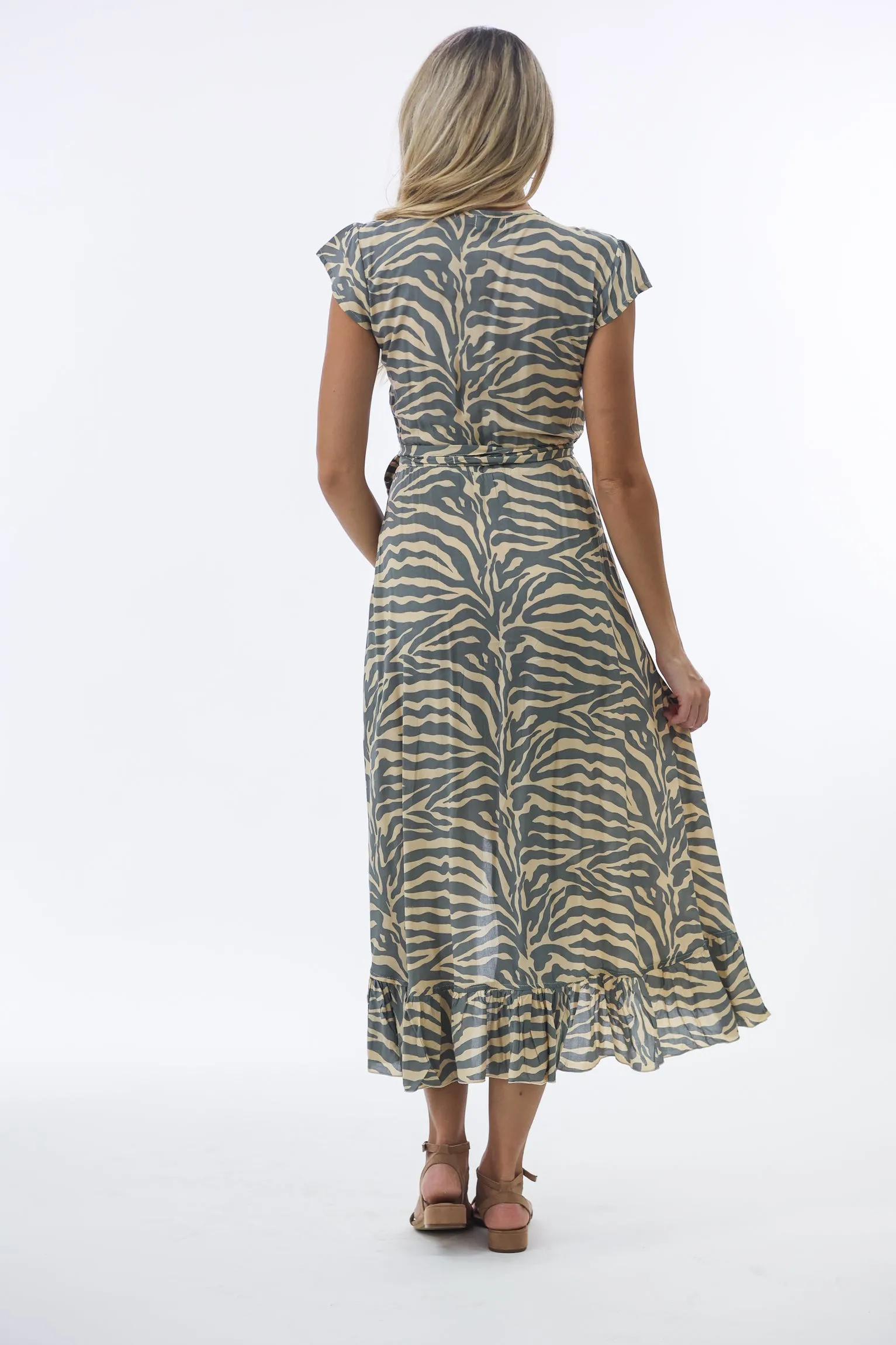 Havana Maxi Wrap Dress in Zebra