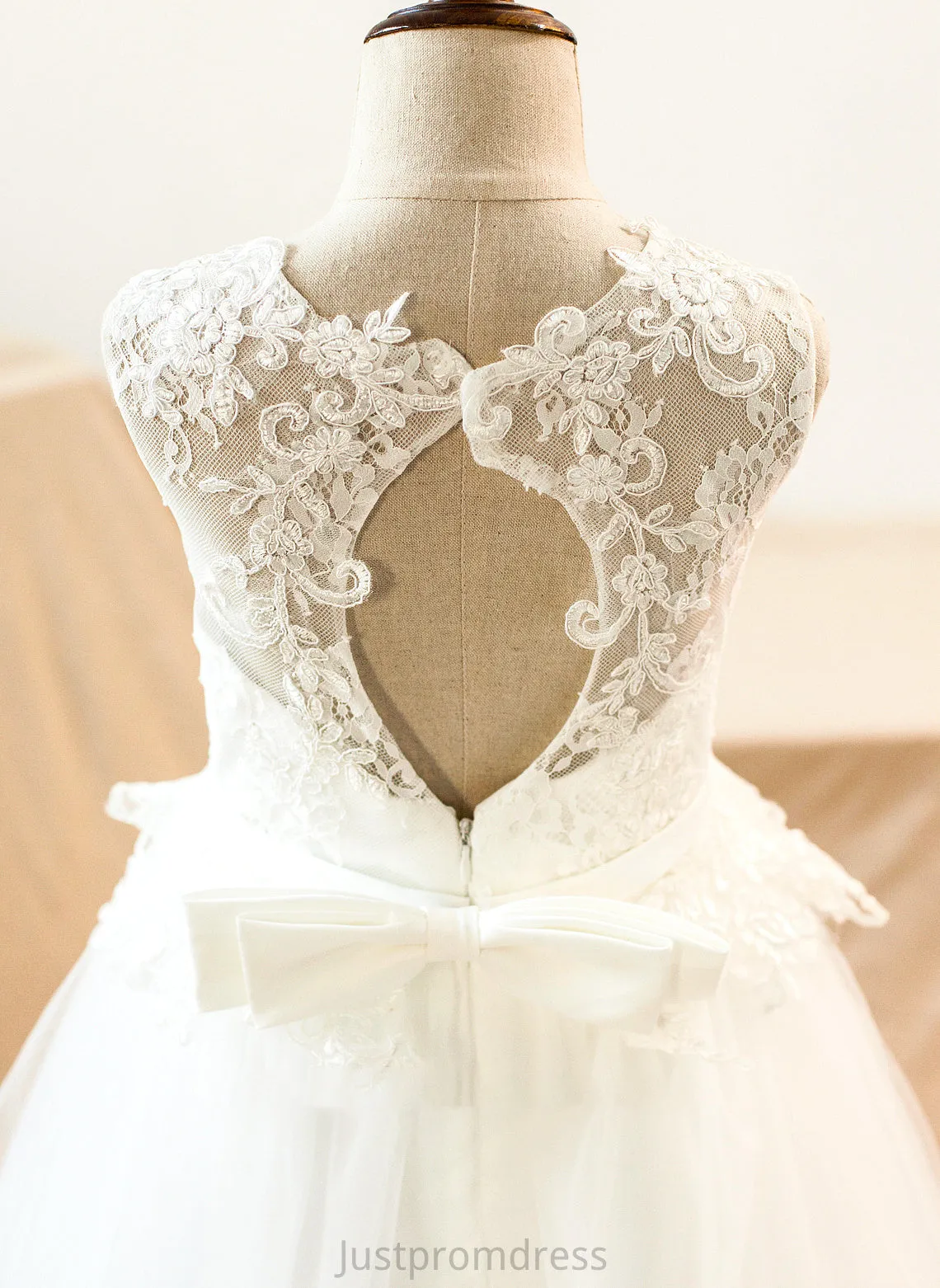 Helena Ball-Gown/PrincessScoopNeckFloor-LengthTulleJuniorBridesmaidDressWithSashBeading#136423 Junior Bridesmaid Dresses