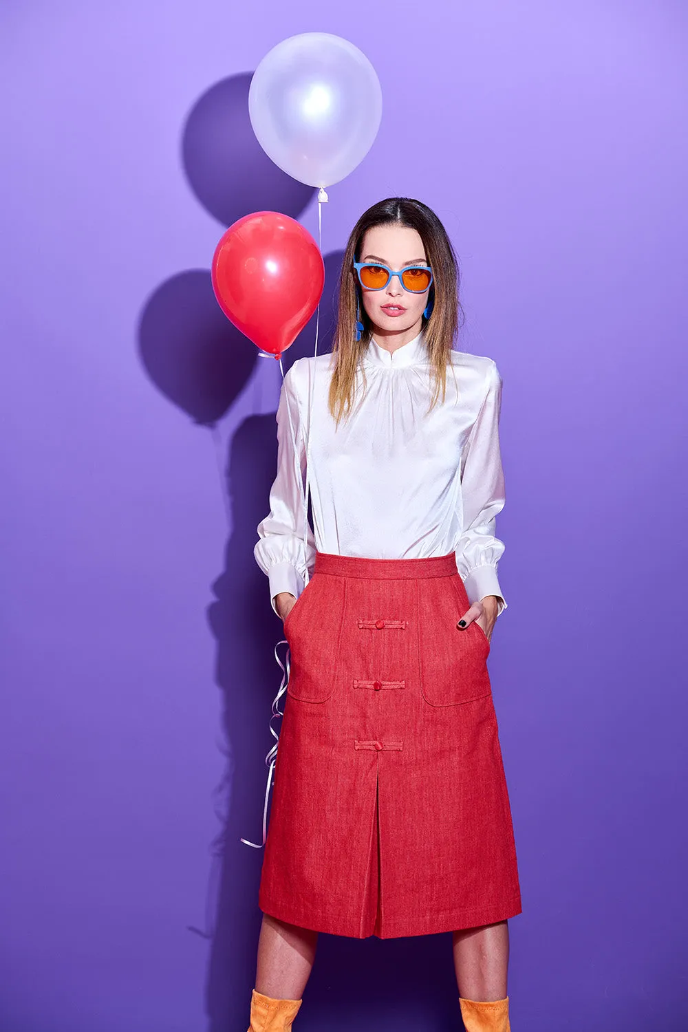 【HIGHSTREET】100% Silk Blouse