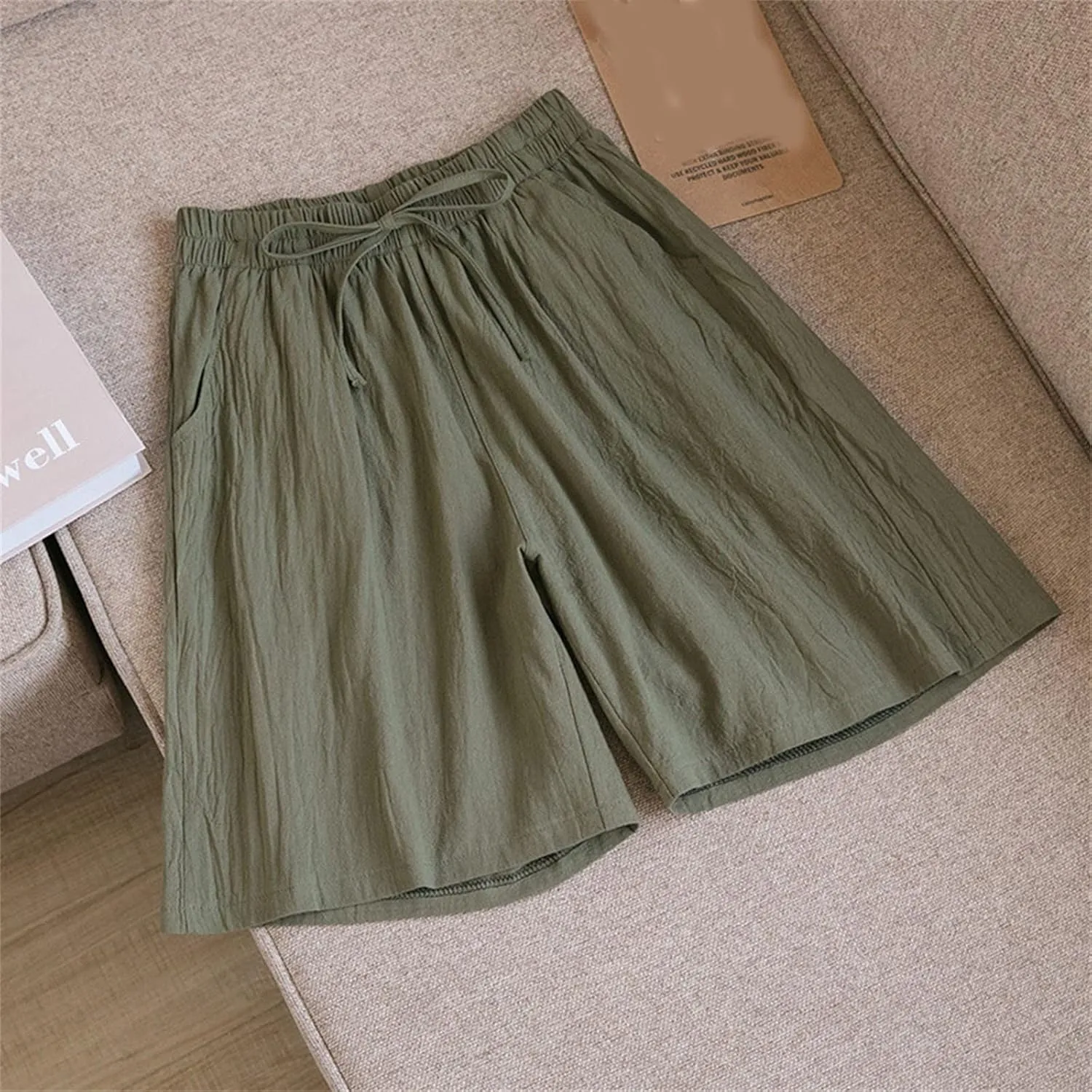 LCMTWX Workout Shorts Women Sweat Shorts Elastic Waist Running Workout Shorts with Pockets Women's Wide Workout Shorts