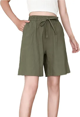 LCMTWX Workout Shorts Women Sweat Shorts Elastic Waist Running Workout Shorts with Pockets Women's Wide Workout Shorts