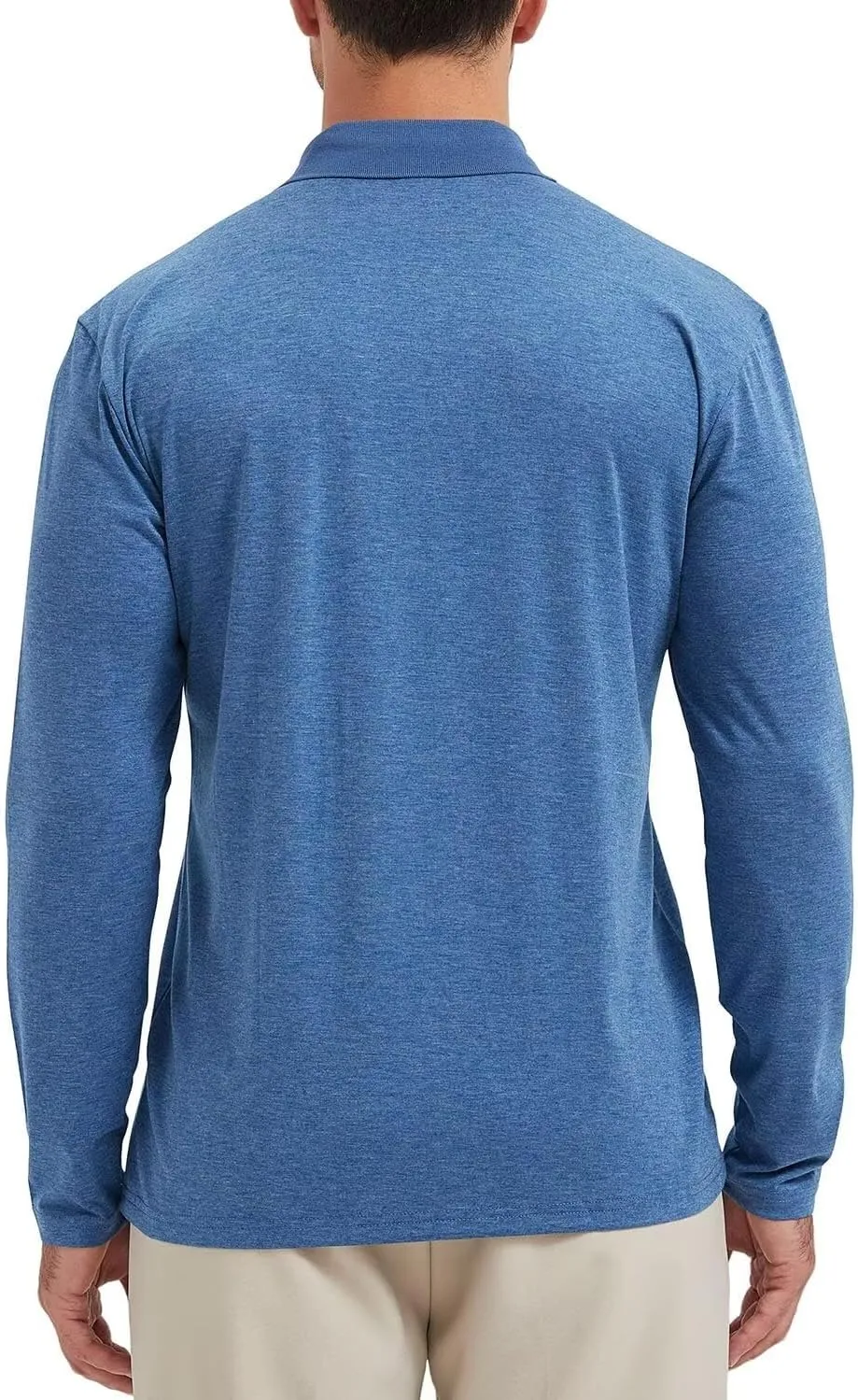 Men's Fashion Polo Shirts Casual Lightweight Long Sleeve Button Shirt with Pocket