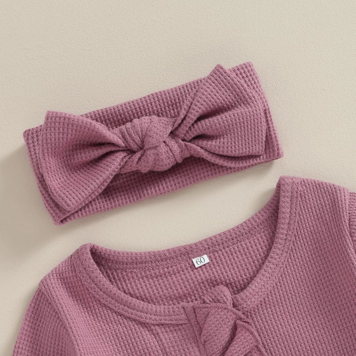 Newborn Baby Girl Fall Winter Outfits Clothes Knit Jumpsuit Ruffle Romper Newborn Coming Home Outfit for Baby Girl