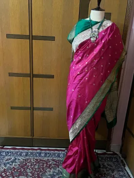 Pink Katan silk saree indian sari