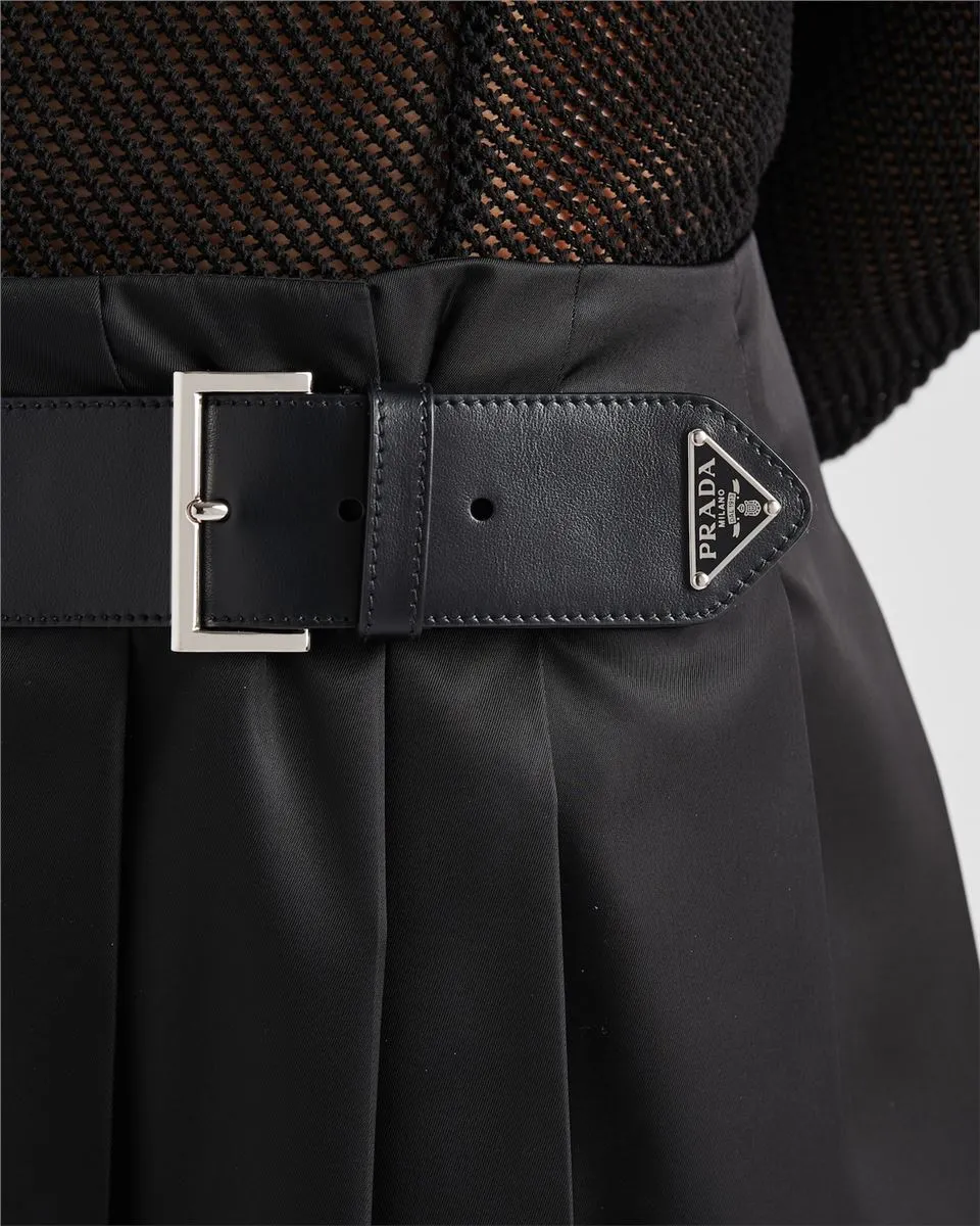 PLEATED RE-NYLON SKIRT