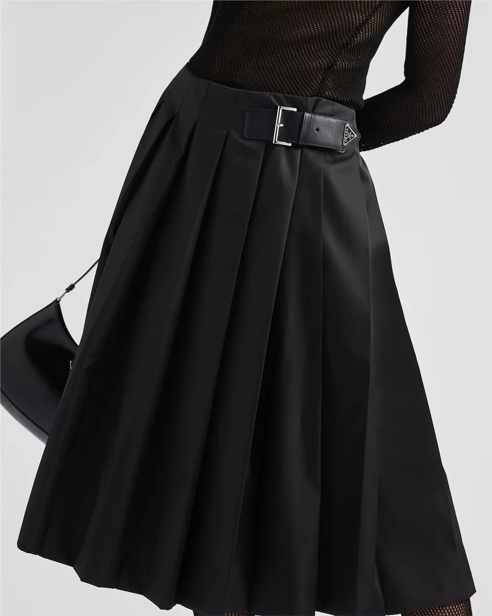 PLEATED RE-NYLON SKIRT