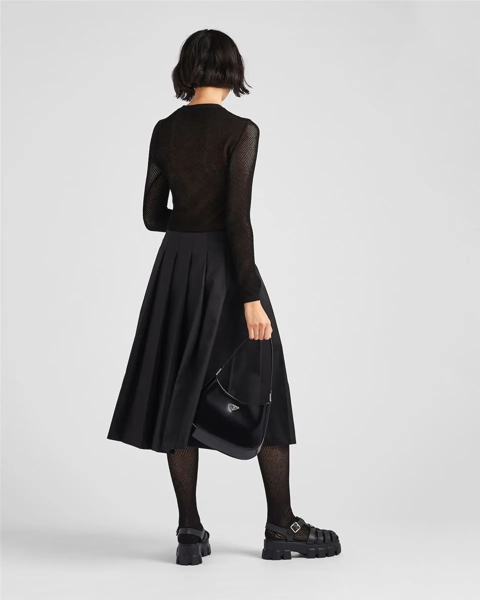 PLEATED RE-NYLON SKIRT