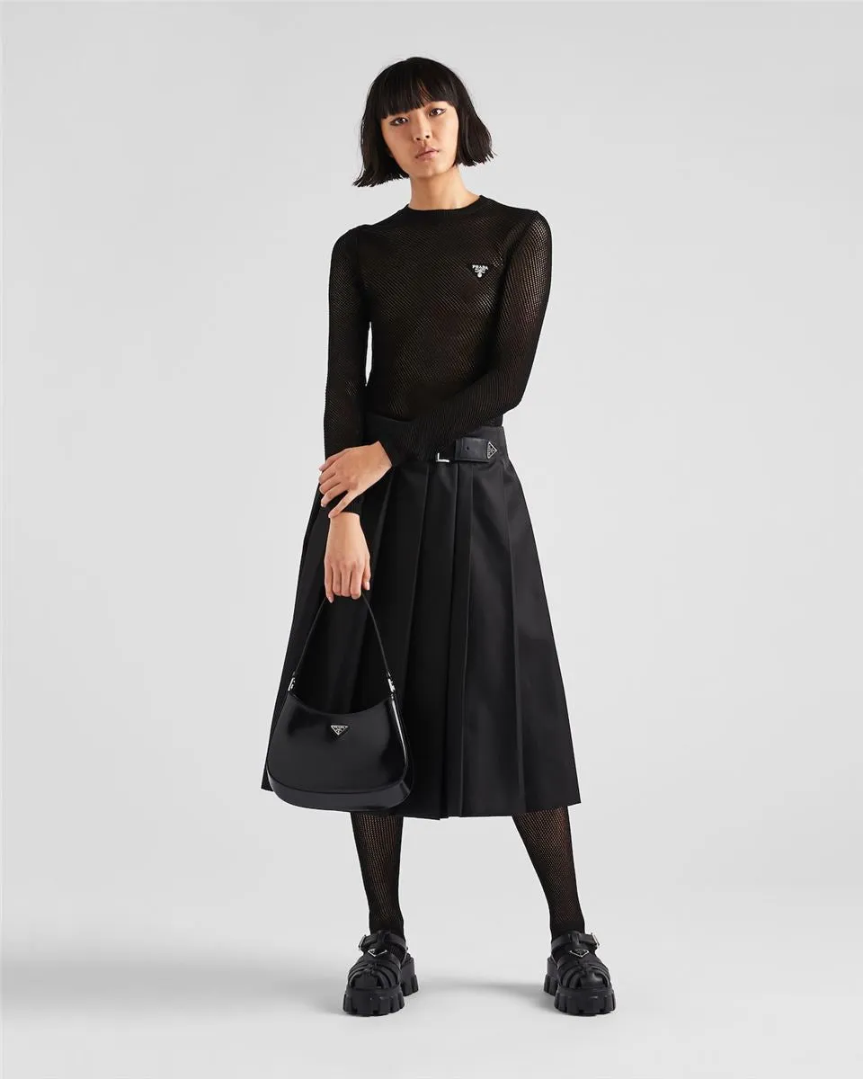 PLEATED RE-NYLON SKIRT