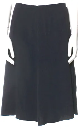 Prada Italy. Black Viscose Blend Vintage Knee-Length Skirt