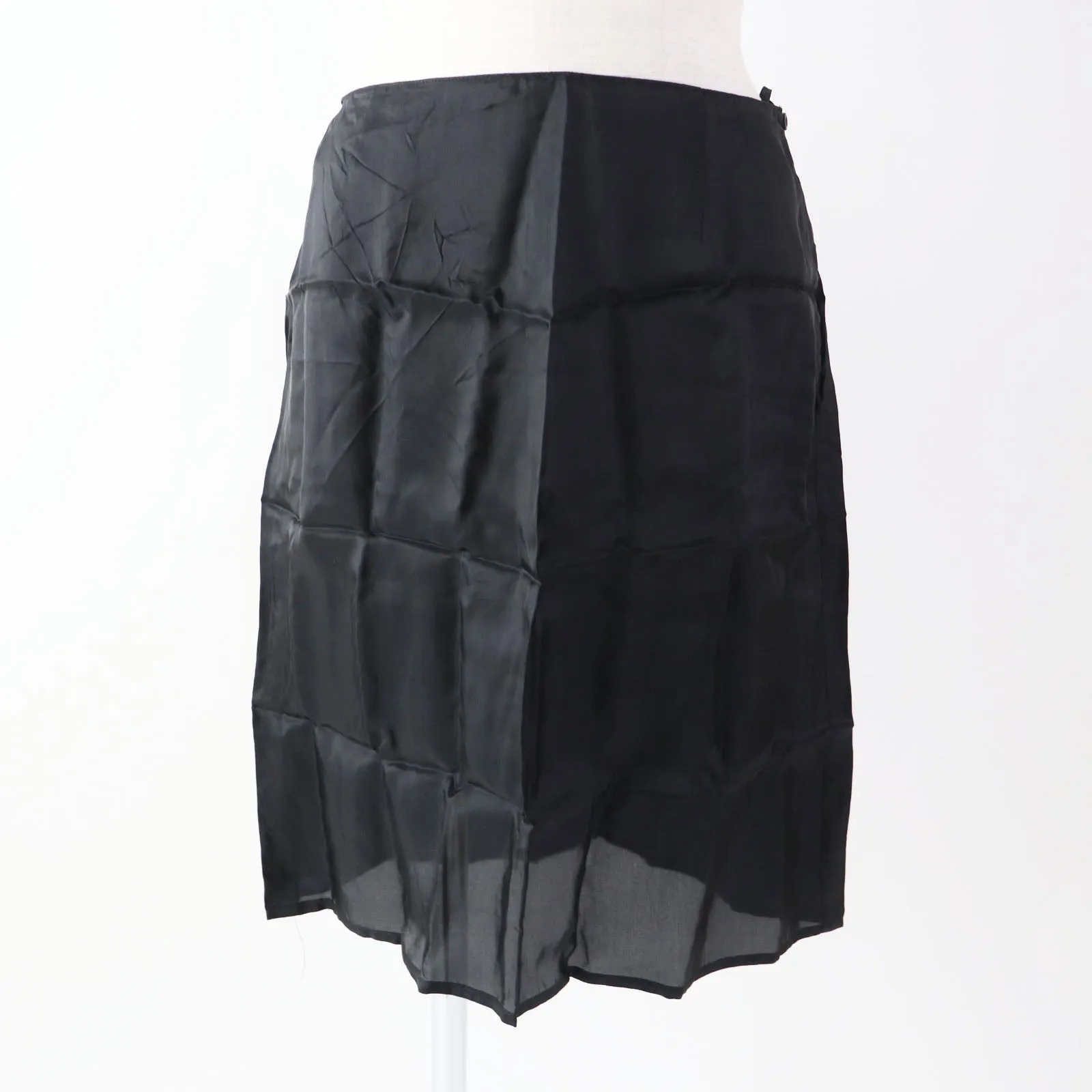 PRADA Pleated skirt P1320 wool pink black white 40