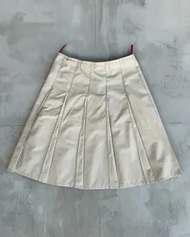 PRADA SPORT NYLON BEIGE PLEATED MIDI SKIRT - M