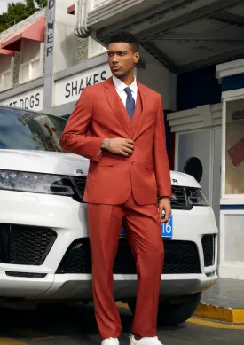 Rust Sharkskin Three Piece Suit