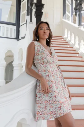 Sandy Wrap Dress - Cheetah Mint