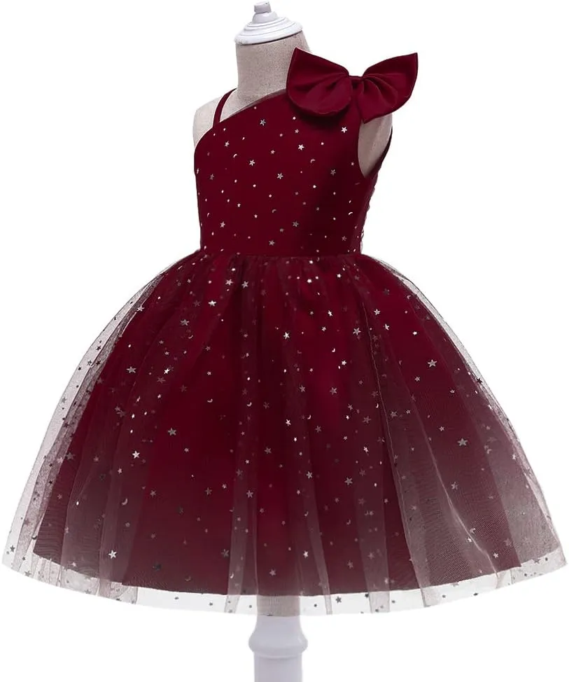 Toddler Rainbow Pageant Dresses for Girls Tutu Party Sparkly Princess Gown 2-10Years