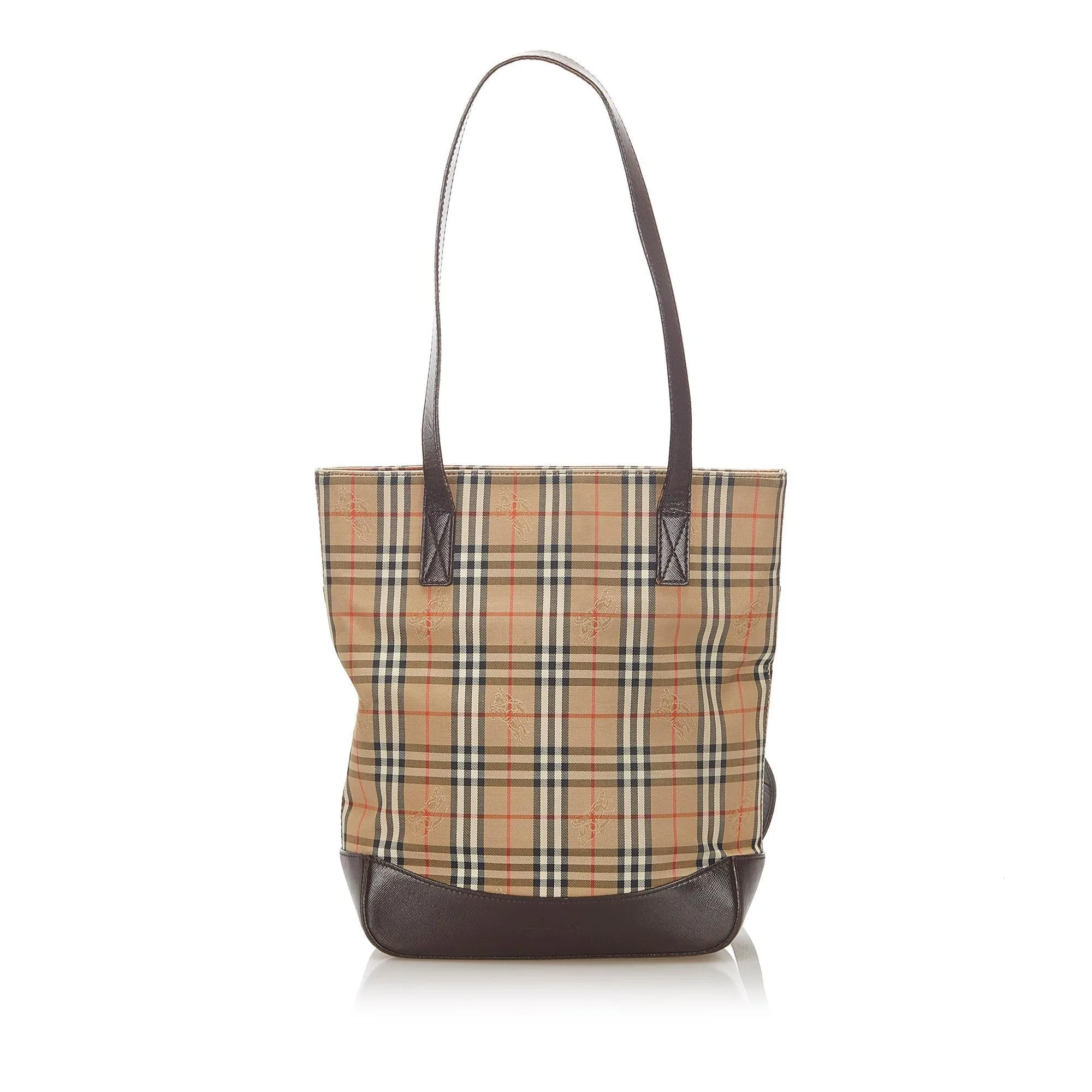 Trendy Inspired Burberry Haymarket Check Canvas Tote Bag (shg-17510)